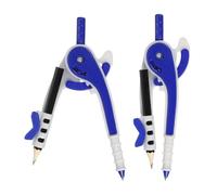 PATIKIL 2Pcs Geometry Compass, Geometric Compass with Pencil for Drawing Drafting Math Circle Marking Classroom Study Art Craft DIY Project Home Office, Gray Blue