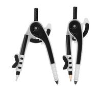 PATIKIL 2Pcs Geometry Compass, Geometric Compass with Pencil for Drawing Drafting Math Circle Marking Classroom Study Art Craft DIY Project Home Office, Gray/Black