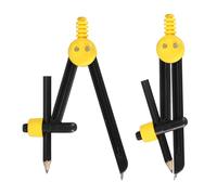 PATIKIL 2Pcs Geometry Compass, Geometric Compass with Pencil for Drawing Drafting Math Circle Marking Classroom Study Art Craft DIY Project Home Office, Yellow