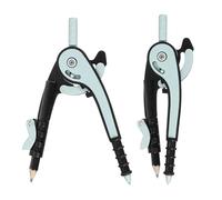 PATIKIL 2Pcs Geometry Compass, Geometric Compass with Pencil for Drawing Drafting Math Circle Marking Classroom Study Art Craft DIY Project Home Office, Black Gray