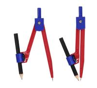 PATIKIL 2Pcs Geometry Compass, Geometric Compass with Pencil for Drawing Drafting Math Circle Marking Classroom Study Art Craft DIY Project Home Office, Blue/Red