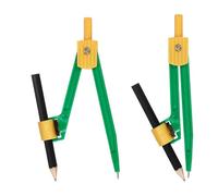 PATIKIL 2Pcs Geometry Compass, Geometric Compass with Pencil for Drawing Drafting Math Circle Marking Classroom Study Art Craft DIY Project Home Office, Yellow/Green