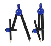 PATIKIL 2Pcs Geometry Compass, Geometric Compass with Pencil for Drawing Drafting Math Circle Marking Classroom Study Art Craft DIY Project Home Office, Blue