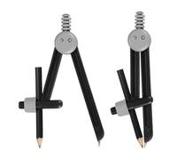 PATIKIL 2Pcs Geometry Compass, Geometric Compass with Pencil for Drawing Drafting Math Circle Marking Classroom Study Art Craft DIY Project Home Office, Gray