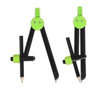 PATIKIL 2Pcs Geometry Compass, Geometric Compass with Pencil for Drawing Drafting Math Circle Marking Classroom Study Art Craft DIY Project Home Office, Green
