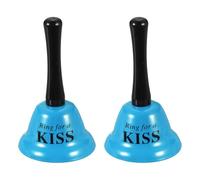 PATIKIL 2Pcs Hand Bell, 3" Small Service Call Bell for Restaurant(KISS, Blue)