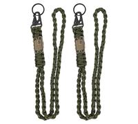PATIKIL 2Pcs Heavy Duty Braided Lanyard Keychains, Paracord Lanyard Rope Necklace with USA Flag Buckle and Key Ring for Camping Hiking Outdoor Activities Key Chain, Olive Green