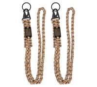 PATIKIL 2Pcs Heavy Duty Braided Lanyard Keychains, Paracord Lanyard Rope Necklace with USA Flag Buckle and Key Ring for Camping Hiking Outdoor Activities Key Chain, Desert Camouflage
