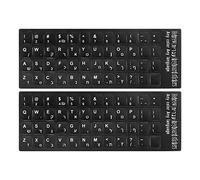 PATIKIL 2Pcs Hebrew Keyboard Stickers PC Keyboard Stickers Black Background with White Lettering for Computer Laptop Desktop
