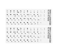 PATIKIL 2Pcs Hebrew Keyboard Stickers White Background Black Lettering for Computer Laptop Notebook Desktop