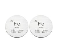 PATIKIL 2Pcs Iron Disc, 1 Inch Fe Density Circle Sheets Plates High Density Element Cube Unique Metal Periodic Table for Collections Lab Experiment Chemistry Teacher Scientific