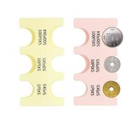 PATIKIL 2Pcs Japanese Coin Holder, Portable JPY Coin Organiser Dispenser Coin Hard Case Storage 6 Slots, Great for Home, Office, Collection, Pink,Yellow