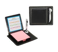 PATIKIL 2pcs Leather Sticky Notes Holder with Pen Holder, Post Notes Holder Storage Box Desktop Mini Case Business Card Holder Memo Pad Organizer for Desk Home Office Gift,Pink