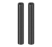 PATIKIL 2pcs M3 Metal Threaded Standoff Spacer Nuts, Round Aluminum Spacers Female Coupling Screws, 1/8" ID x 3/16" OD, Black, (40mm L)