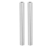 PATIKIL 2pcs M3 Metal Threaded Standoff Spacer Nuts, Round Aluminum Spacers Female Coupling Screws, 1/8" ID x 3/16" OD, Silver 3x5x50mm