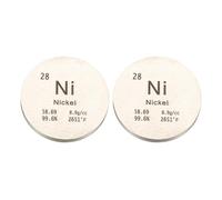 PATIKIL 2Pcs Nickel Disc, 0.8 Inch Ni Density Circle Sheets Plates High Density Element Cube Unique Metal Periodic Table for Collections Lab Experiment Chemistry Teacher Scientific