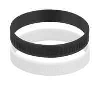 PATIKIL 2Pcs Nothing Impossible Motivational Wristbands, Personalized Bands with Text Silicone Wristbands Custom Rubber Bracelets for for Fitness Workouts Exercise Basketball, Black/White