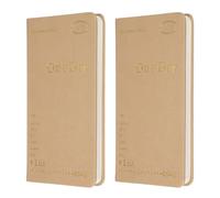 PATIKIL 2Pcs Planner Notebook, 7 x 3.8" 96 Sheets Undated Daily Planner Pocket to Do List Daily Weekly Goals Notebook for Office Home Study Work Time Management Habit Tracker, Brown
