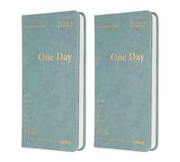 PATIKIL 2Pcs Planner Notebook, 7 x 3.8" 96 Sheets Undated Daily Planner Pocket to Do List Daily Weekly Goals Notebook for Office Home Study Work Time Management Habit Tracker, Green