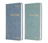 PATIKIL 2Pcs Planner Notebook, 7 x 3.8" 96 Sheets Undated Daily Planner Pocket to Do List Daily Weekly Goals Notebook for Office Home Study Work Time Management Habit Tracker, Blue, Green