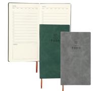 PATIKIL 2Pcs Planner Notebook, A6 100 Sheets Undated to Do List Daily Weekly Monthly Goals Tracker Pocket Notebook for Office Study Time Management Fitness Weeding, Green/Grey