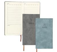 PATIKIL 2Pcs Planner Notebook, A6 100 Sheets Undated to Do List Daily Weekly Monthly Goals Tracker Pocket Notebook for Office Study Time Management Fitness Weeding, Sky Blue/Grey