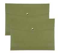 PATIKIL 2Pcs PU Leather A4 File Folder, Document Holder Envelope Waterproof Litchi Texture Filing Organizer Portfolio Folder Case with Magnetic Snap Closure for Home Office, Green
