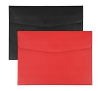 PATIKIL 2Pcs PU Leather A4 File Folder, Document Holder Envelope Waterproof Napa Texture Filing Organizer Portfolio Folder Case with Magnetic Snap Closure for Home Office, Black, Red