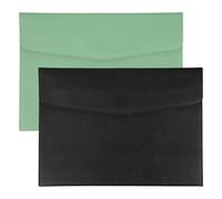 PATIKIL 2Pcs PU Leather A4 File Folder, Document Holder Envelope Waterproof Napa Texture Filing Organizer Portfolio Folder Case with Magnetic Snap Closure for Home Office, Green, Black