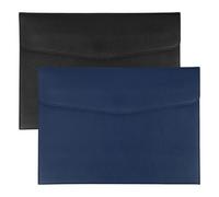 PATIKIL 2Pcs PU Leather A4 File Folder, Document Holder Envelope Waterproof Napa Texture Filing Organizer Portfolio Folder Case with Magnetic Snap Closure for Home Office, Black, Navy Blue