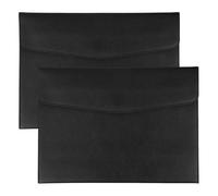 PATIKIL 2Pcs PU Leather A4 File Folder, Document Holder Envelope Waterproof Napa Texture Filing Organizer Portfolio Folder Case with Magnetic Snap Closure for Home Office, Black