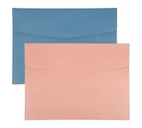 PATIKIL 2Pcs PU Leather A4 File Folder, Document Holder Envelope Waterproof Napa Texture Filing Organizer Portfolio Folder Case with Magnetic Snap Closure for Home Office, Light Blue, Pink