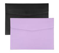 PATIKIL 2Pcs PU Leather A4 File Folder, Document Holder Envelope Waterproof Napa Texture Filing Organizer Portfolio Folder Case with Magnetic Snap Closure for Home Office, Black, Purple