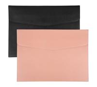 PATIKIL 2Pcs PU Leather A4 File Folder, Document Holder Envelope Waterproof Napa Texture Filing Organizer Portfolio Folder Case with Magnetic Snap Closure for Home Office, Black, Pink