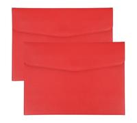PATIKIL 2Pcs PU Leather A4 File Folder, Document Holder Envelope Waterproof Napa Texture Filing Organizer Portfolio Folder Case with Magnetic Snap Closure for Home Office, Red