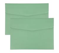 PATIKIL 2Pcs PU Leather A4 File Folder, Document Holder Envelope Waterproof Napa Texture Filing Organizer Portfolio Folder Case with Magnetic Snap Closure for Home Office, Green