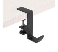 PATIKIL 2Pcs Purse Hook for Table, Adjustable Clamp-on Purse Hanger for Desk Portable Nail Free Heavy Duty Under Desk Handbag Holder Backpack Headphone Small Hook, Black