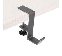 PATIKIL 2Pcs Purse Hook for Table, Adjustable Clamp-on Purse Hanger for Desk Portable Nail Free Heavy Duty Under Desk Handbag Holder Backpack Headphone Small Hook, Gray