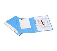 PATIKIL 2pcs Ringless-Binder, A4 Binder Folders Punchless Clamp Padfolio Clipboard Clip Folder Foldable Plastic Document Binders Metal Clips for File Office Supplies, ADM95087B, Blue