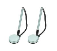 PATIKIL 2Pcs Secure Pen with Adhesive Chain and Security Pen Holder, Reception Counter Pens Desktop Pen Black Ink Refills for Desk Workplace Office Home Supplies Round Base, Cyan
