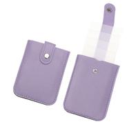 PATIKIL 2Pcs Slim Minimalist Wallet, Leather Pull-Out Front Pocket Wallets Credit Card Holder for Women and Men, Purple