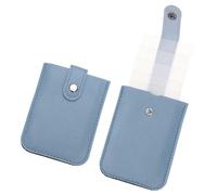 PATIKIL 2Pcs Slim Minimalist Wallet, Leather Pull-Out Front Pocket Wallets Credit Card Holder for Women and Men, Dark Blue