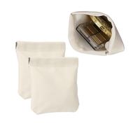 PATIKIL 2Pcs Squeeze Coin Purse Pouch, Small Leather Change Purse Self Closing Portable Mini Makeup Bag for Women Men Car Change Travel, Beige
