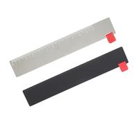 PATIKIL 2Pcs Steel Ruler Bookmark, 5.9 Inch Straight Metal Copper Vintage Bookmarks for Book Journal Home Library Travel,Black,Silver Tone