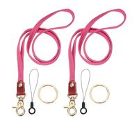 PATIKIL 2Pcs Stretchy Lanyards, Retractable Neck Lanyards with Lobster Clasp Elastic Long Keychain Holders for Teacher Women Men Holding Id Badges Wallet Phone, Orange Pink