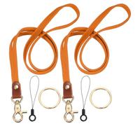 PATIKIL 2Pcs Stretchy Lanyards, Retractable Neck Lanyards with Lobster Clasp Elastic Long Keychain Holders for Teacher Women Men Holding Id Badges Wallet Phone, Orange