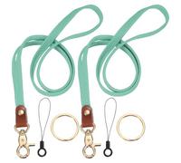PATIKIL 2Pcs Stretchy Lanyards, Retractable Neck Lanyards with Lobster Clasp Elastic Long Keychain Holders for Teacher Women Men Holding Id Badges Wallet Phone, Green