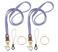 PATIKIL 2Pcs Stretchy Lanyards, Retractable Neck Lanyards with Lobster Clasp Elastic Long Keychain Holders for Teacher Women Men Holding Id Badges Wallet Phone, Purple