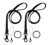 PATIKIL 2Pcs Stretchy Lanyards, Retractable Neck Lanyards with Lobster Clasp Elastic Long Keychain Holders for Teacher Women Men Holding Id Badges Wallet Phone, Black