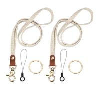 PATIKIL 2Pcs Stretchy Lanyards, Retractable Neck Lanyards with Lobster Clasp Elastic Long Keychain Holders for Teacher Women Men Holding Id Badges Wallet Phone, Star White